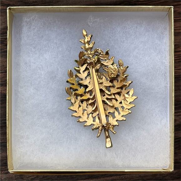 Vintage Christmas Tree Brooch Signed Original By Robert Partridge In A Pear Tree - Picture 7 of 8
